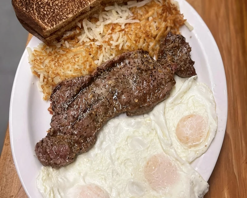 Steak and Eggs breakfast at Fusion 28 in Regina, SK