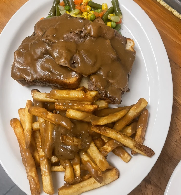 Hot Hamburger Sandwich at Fusion 28, Canadian and Asian breakfast and lunch restaurant in Regina, SK