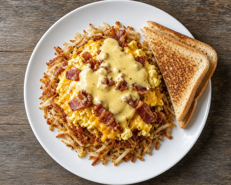 Benedict Skillet at Fusion 28, breakfast and lunch restaurant in Regina, SK